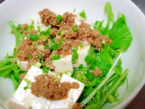 remake　肉そぼろと豆腐のサラダ